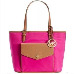 MICHAEL KORS •  Nylon Jet Set Purse Pink